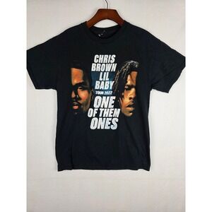 Chris Brown Lil Baby One Of Them Ones Tour 2022 T-Shirt Black Concert Tee Mens